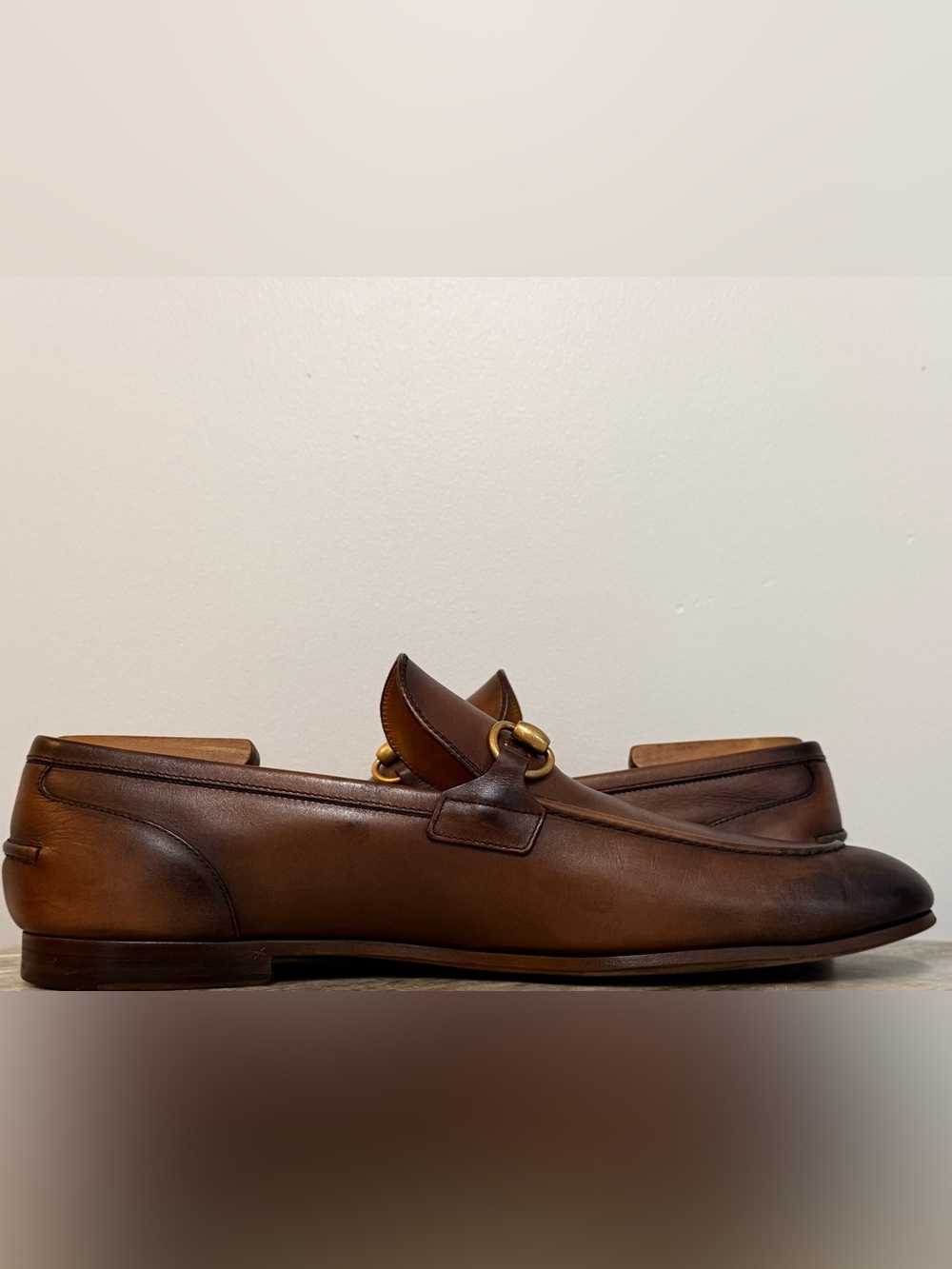GUCCI Jordaan Horsebit Brown Ombre Leather Loafer 11/11.5 US 1953 Moccasin $1100 - Picture 4 of 10